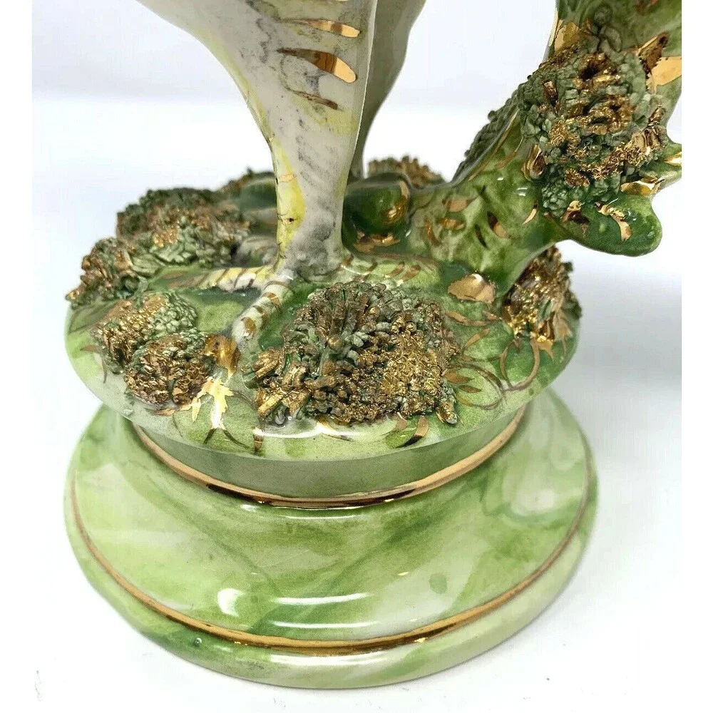 Vintage Freeman Leidy Majolica Ceramic Bird Sculpture 9 3/4